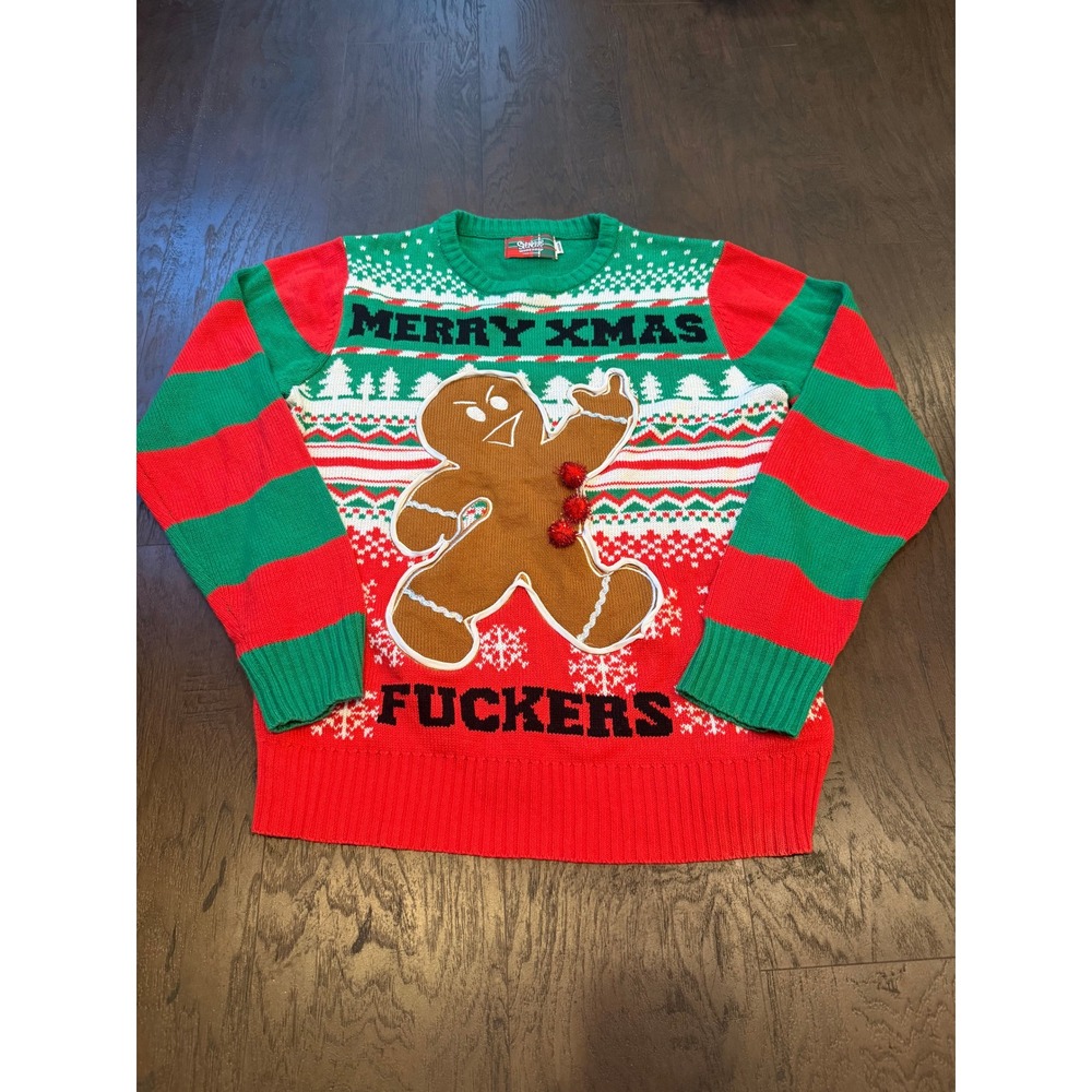 Spencer's Light-Up Christmas Gingerbread Man Sweater – Medium